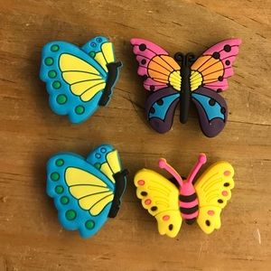 4 Butterfly Crocs Jibbitz Charms
